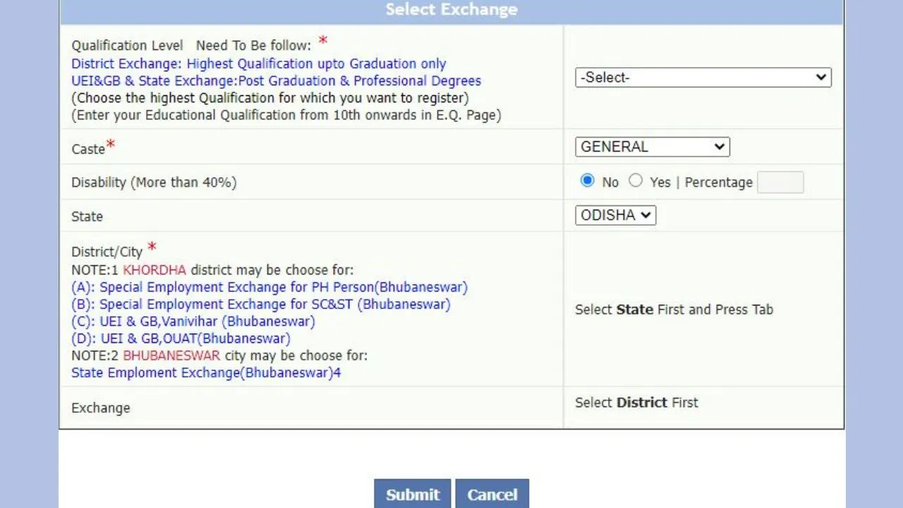 employment exchange online registartion odisha jobseeker