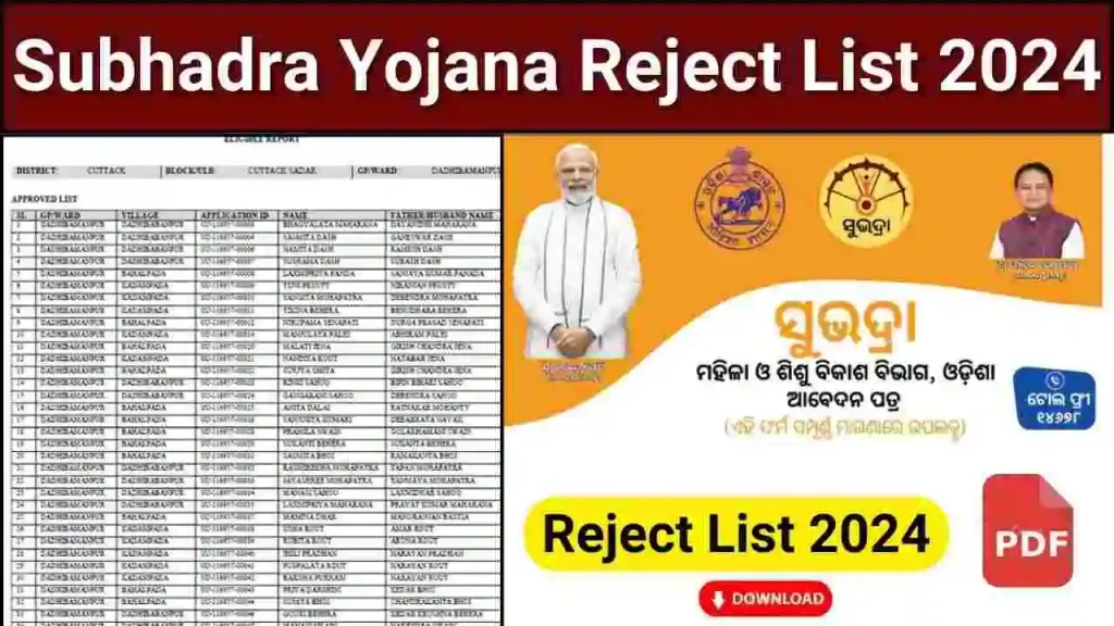 Subhadra Yojana Reject list 2024