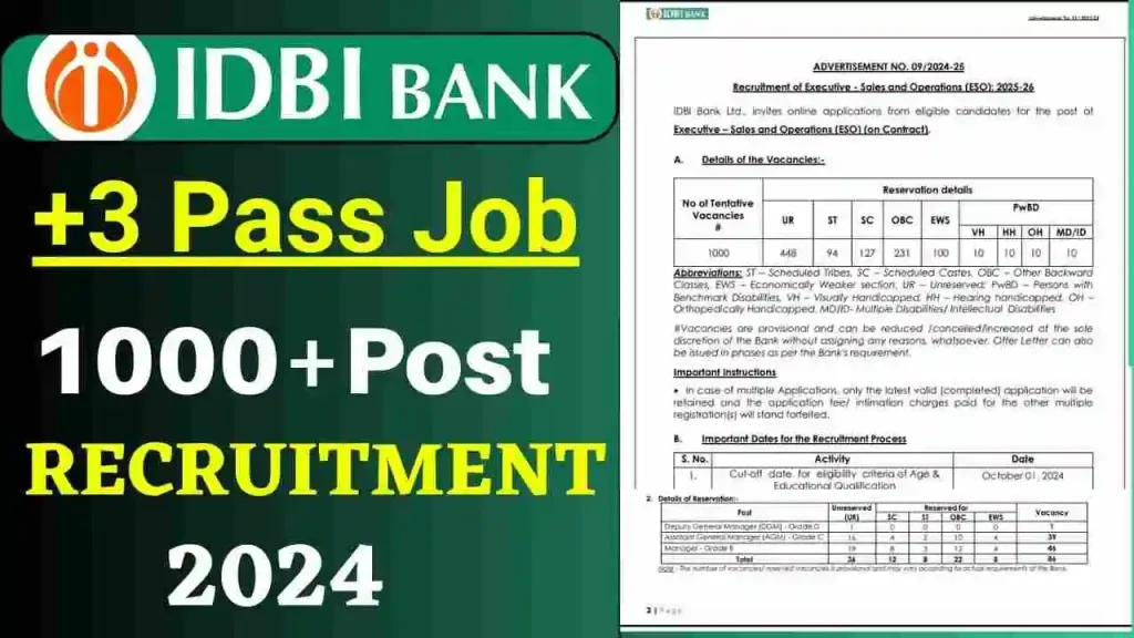 IDBI ESO Recruitment 2024